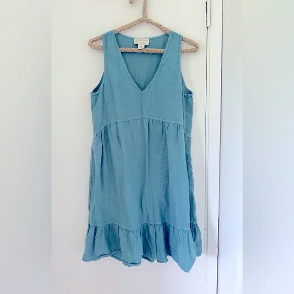 Dresses | Cynthia Rowley Dress Small S Blue 10 Linen Tank Ruffle Tiered Lagenlook | Poshmark Dresses | Cynthia Rowley Dress Small S Blue 10 Linen Tank Ruffle Tiered Lagenlook | Poshmark